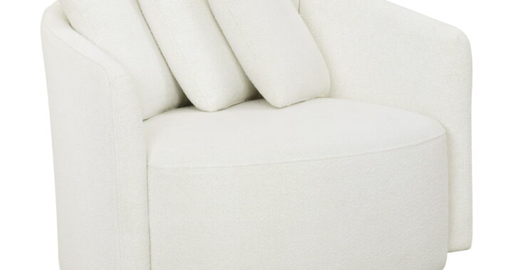 Beautiful Drew Accent Chair by Drew Barrymore, Cream Boucle